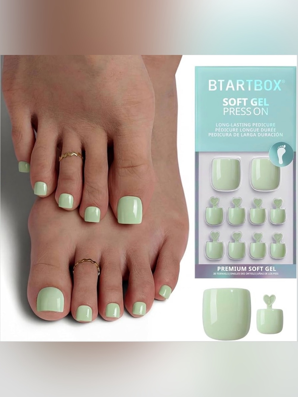 BTArtbox Press On Toenails— “Slow Walk”